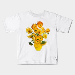 sunflower vincent van gogh no background Kids T-Shirt